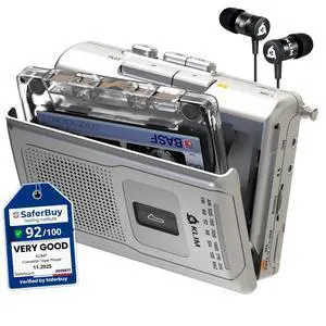 K8 Cassette Tape Player Portable - Cassette Recorder - NEW Version - AM/FM - Built-in Microphone & Speaker - Headphone Jack & Earphones - Silver K8 Cassette Tape Player Portable - Cassette Recorder - NEW Version - AM/FM - Built-in Microphone & Speaker - Headphone Jack & Earphones - Silver