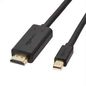 Mini DisplayPort to HDMI Cable for MacBook Air/Pro, 1080p, Gold-Plated Plugs, 6 Foot, Black Mini DisplayPort to HDMI Cable for MacBook Air/Pro, 1080p, Gold-Plated Plugs, 6 Foot, Black