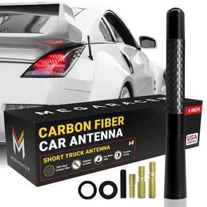 5" Short Black Carbon Fiber Truck Antenna for Ford F150 F250 Bronco | RAM 1500 Chevy Silverado GMC Sierra Wrangler Gladiator Tundra Tacoma RAV4 Rogue, Car Wash Safe, Small Stubby Replacement 5" Short Black Carbon Fiber Truck Antenna for Ford F150 F250 Bronco | RAM 1500 Chevy Silverado GMC Sierra Wrangler Gladiator Tundra Tacoma RAV4 Rogue, Car Wash Safe, Small Stubby Replacement