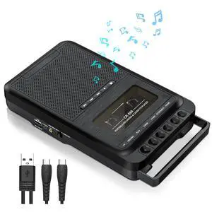 Portable Shoebox Cassette Tape Recorder Converter,Cassette to MP3 Music via U Disk/SD Card or PC, Record to Cassettes/USB/SD Card via Mic,with Headphone Jack,Retractable Handle Portable Shoebox Cassette Tape Recorder Converter,Cassette to MP3 Music via U Disk/SD Card or PC, Record to Cassettes/USB/SD Card via Mic,with Headphone Jack,Retractable Handle