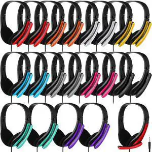 20 Pack Bulk Classroom Headphones with Microphone Students Wired School Class Set Headphones for School Library Computer Office Adults 3.5 Jack Universal Plug(Multicolor) 20 Pack Bulk Classroom Headphones with Microphone Students Wired School Class Set Headphones for School Library Computer Office Adults 3.5 Jack Universal Plug(Multicolor)