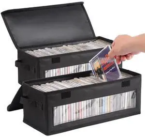 Home CD Storage Box, Tape Cassette Display Stand With Handle, Movie Box, DVD, Optical Disc Rack, Suitable For Living Room And Desktop Home CD Storage Box, Tape Cassette Display Stand With Handle, Movie Box, DVD, Optical Disc Rack, Suitable For Living Room And Desktop