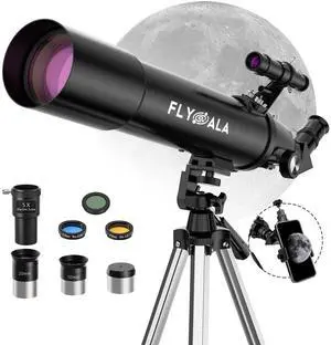 Telescope for Kids and Adults,80mm Aperture 600mm Focal Length Beginners Astronomical Telescope for Adults high Powered (30X-750X),Refractor Astronomy telescopes Kids 6-8 8-12 Over 5 Year Old Telescope for Kids and Adults,80mm Aperture 600mm Focal Length Beginners Astronomical Telescope for Adults high Powered (30X-750X),Refractor Astronomy telescopes Kids 6-8 8-12 Over 5 Year Old