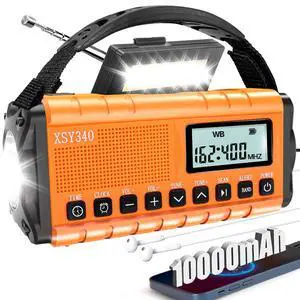 10000mAh Emergency Radio with NOAA Weather Portable Solar Powered Hand Crank AM/FM Survival Digital Display Radio,Alarm Clock,SOS Emergency Flashlight,Family Emergency Essentials 10000mAh Emergency Radio with NOAA Weather Portable Solar Powered Hand Crank AM/FM Survival Digital Display Radio,Alarm Clock,SOS Emergency Flashlight,Family Emergency Essentials