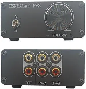 HiFi RCA Passive Preamp Stereo Audio Preamplifier with Volume Control, A/B Audio Switch selector FV2 HiFi RCA Passive Preamp Stereo Audio Preamplifier with Volume Control, A/B Audio Switch selector FV2