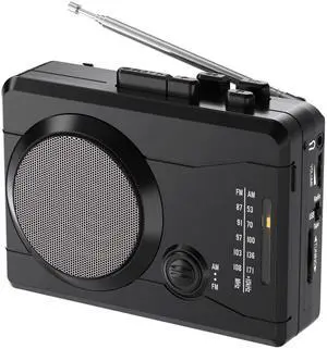 Portable Cassette Player Tape Recorder, Cassette Tape to MP3 Digital Converter, AM/FM Radio Station, Reverse Recording - Record from PC to Blank Tapes(Black) | Compact Size,Feature-rich Portable Cassette Player Tape Recorder, Cassette Tape to MP3 Digital Converter, AM/FM Radio Station, Reverse Recording - Record from PC to Blank Tapes(Black) | Compact Size,Feature-rich