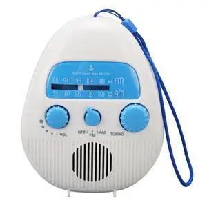 Shower Radio, Portable AM/FM Radio with Large Rotary Knobs | ABS Material, Rotary Knobs for Easy Tuning, Splash Proof, For Bathroom, Kitchen, Outdoor, Travel Shower Radio, Portable AM/FM Radio with Large Rotary Knobs | ABS Material, Rotary Knobs for Easy Tuning, Splash Proof, For Bathroom, Kitchen, Outdoor, Travel