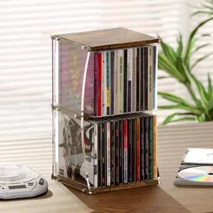 2-Tier CD Case Holder, CD Storage Rack for Display, Holds Up to 30 Standard CDs, CD Organizer Shelf with Curved Design for Home Theater & Office, Ideal for Music Enthusiasts 2-Tier CD Case Holder, CD Storage Rack for Display, Holds Up to 30 Standard CDs, CD Organizer Shelf with Curved Design for Home Theater & Office, Ideal for Music Enthusiasts