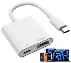 USB C to HDMI 4K@120Hz TV Adapter with 100W PD Fast Charging for iPhone 17 | Type-C Digital AV Display Hub, Travel-Friendly, Plug & Play, iPhone 17 16 15, iPad, Steam Deck, Switch 2, More USB-C Device USB C to HDMI 4K@120Hz TV Adapter with 100W PD Fast Charging for iPhone 17 | Type-C Digital AV Display Hub, Travel-Friendly, Plug & Play, iPhone 17 16 15, iPad, Steam Deck, Switch 2, More USB-C Device