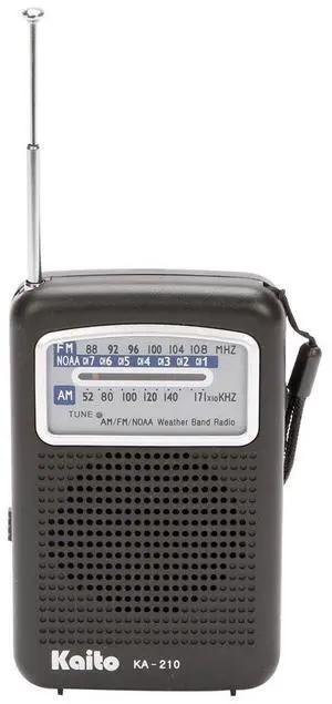 KA210 Pocket AM/FM NOAA Weather Radio, Black KA210 Pocket AM/FM NOAA Weather Radio, Black