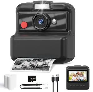Kids Camera Instant Print, 48MP/2.5K UHD Kids Instant Print Camera, Christmas Birthday Gifts for Girls and Boys, 3.0" Screen with Print Paper & 32G Card, Toddler Toy for Age 3-14 (Black) Kids Camera Instant Print, 48MP/2.5K UHD Kids Instant Print Camera, Christmas Birthday Gifts for Girls and Boys, 3.0" Screen with Print Paper & 32G Card, Toddler Toy for Age 3-14 (Black)