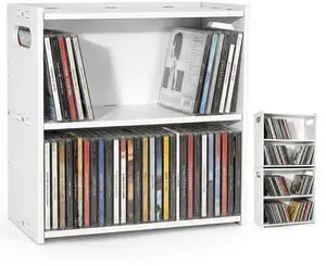 Stackable Double-Layer CD Storage Rack, Holds 58 CD Cases | Stackable double-layer CD storage rack holds 58 CD cases, saves space, and makes a gift for music lovers and collectors Stackable Double-Layer CD Storage Rack, Holds 58 CD Cases | Stackable double-layer CD storage rack holds 58 CD cases, saves space, and makes a gift for music lovers and collectors