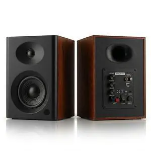 4-Inch Powered Bluetooth Bookshelf Speakers, Black Pair | 60W Active Home Audio System w/ Wooden Enclosure & Remote, for TV, Turntable, Record Player, Computer, PC, RCA/AUX Input 4-Inch Powered Bluetooth Bookshelf Speakers, Black Pair | 60W Active Home Audio System w/ Wooden Enclosure & Remote, for TV, Turntable, Record Player, Computer, PC, RCA/AUX Input