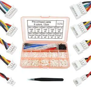 1.25mm Male and Female Connectors Socket and Plug with Pre-Crimped Cables Compatible with JST Molex PicoBlade 1.25 for Pixhawk Silicone 13cm Wire (Male and Female) 1.25mm Male and Female Connectors Socket and Plug with Pre-Crimped Cables Compatible with JST Molex PicoBlade 1.25 for Pixhawk Silicone 13cm Wire (Male and Female)