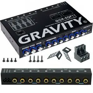 GR-EQP11 Digital Bass Machine 1/2 Din 9V 4-Way Car Parametric Equalizer w/Front, Rear + Sub Output and Night Illumination GR-EQP11 Digital Bass Machine 1/2 Din 9V 4-Way Car Parametric Equalizer w/Front, Rear + Sub Output and Night Illumination