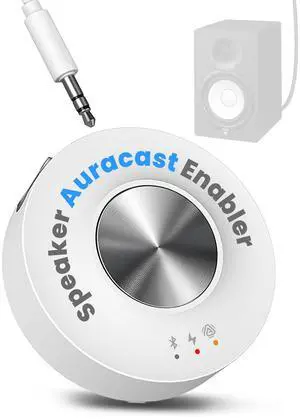 AuraLink - Auracast & Classic Bluetooth Receiver | for Powered Speakers & Audio System, 328ft Long Range, 20H Portable or Plug-in Use, One-to-Many Multiple Broadcast Listening AuraLink - Auracast & Classic Bluetooth Receiver | for Powered Speakers & Audio System, 328ft Long Range, 20H Portable or Plug-in Use, One-to-Many Multiple Broadcast Listening