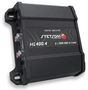 HL 400x4 2 Ohms - Compact Digital 4 Channel Amplifier, 400W RMS 400.4, Full Range, High Input, Bass Boost Gain + 14db (Variable Adjustment 30-75hz), Multichannel, Digital Sound, Crossover HL 400x4 2 Ohms - Compact Digital 4 Channel Amplifier, 400W RMS 400.4, Full Range, High Input, Bass Boost Gain + 14db (Variable Adjustment 30-75hz), Multichannel, Digital Sound, Crossover