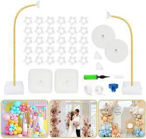 Half Arch Backdrop Stand for Party Adjustable Height Gold 8.2FT& 6FT | Bending Balloon Arch Stand Kits for Decorations Farme at Wedding, Party, Baby Showers, Birthdays, Graduations and More Half Arch Backdrop Stand for Party Adjustable Height Gold 8.2FT& 6FT | Bending Balloon Arch Stand Kits for Decorations Farme at Wedding, Party, Baby Showers, Birthdays, Graduations and More