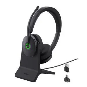 BH74 AI ANC Wireless Headset with Mic for Work with Charging Dock | 6 Hybrid ANC Mic for Clear Call,Bluetooth Headphone for Open Office WFH,Mute Button&32H Battery Life,Teams Certified,USB C/A BH74 AI ANC Wireless Headset with Mic for Work with Charging Dock | 6 Hybrid ANC Mic for Clear Call,Bluetooth Headphone for Open Office WFH,Mute Button&32H Battery Life,Teams Certified,USB C/A