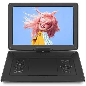 17.9" Portable DVD Player with 15.6" Large HD Screen, Black | High Volume Speakers, 6 Hours Battery DVD Player Portable, Support USB/SD Card/Sync TV, Region Free 17.9" Portable DVD Player with 15.6" Large HD Screen, Black | High Volume Speakers, 6 Hours Battery DVD Player Portable, Support USB/SD Card/Sync TV, Region Free