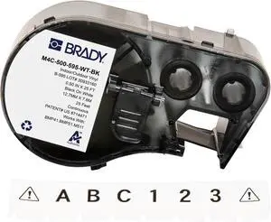 Authentic (M4C-500-595-WT-BK) All-Weather Vinyl Labels 0.5 in W x 25ft Black on White. for use with BMP41, BMP51, M410, M510, and M511 Label Printers Authentic (M4C-500-595-WT-BK) All-Weather Vinyl Labels 0.5 in W x 25ft Black on White. for use with BMP41, BMP51, M410, M510, and M511 Label Printers
