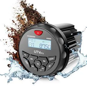 Boat Bluetooth Marine Stereo Radio AM FM Tuner for Boats, Golf Cart, ATV, UTV, and Spa Hot Tubs - Digital Media Streaming Boat Bluetooth Marine Stereo Radio AM FM Tuner for Boats, Golf Cart, ATV, UTV, and Spa Hot Tubs - Digital Media Streaming