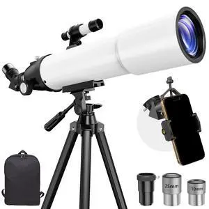 90mm Refractor Telescope for Adults & Kids: 150X Scope with 133cm Tripod | 90mm Large Aperture, Fully Multi-Coated Optics, Brighter Views, Higher Contrast, 20X-150X Magnification, Tool-Free Setup 90mm Refractor Telescope for Adults & Kids: 150X Scope with 133cm Tripod | 90mm Large Aperture, Fully Multi-Coated Optics, Brighter Views, Higher Contrast, 20X-150X Magnification, Tool-Free Setup