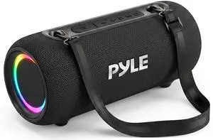 Portable Bluetooth Speaker - RGB LED, IPX5 Waterproof, TWS Stereo Pairing, USB/AUX/FM, Built-in Mic, USB-C Charging, 7H Battery, Shoulder Strap - Party, Outdoor, Travel, Home - PBTPSP25BK Portable Bluetooth Speaker - RGB LED, IPX5 Waterproof, TWS Stereo Pairing, USB/AUX/FM, Built-in Mic, USB-C Charging, 7H Battery, Shoulder Strap - Party, Outdoor, Travel, Home - PBTPSP25BK