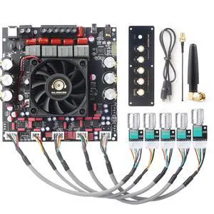 S600X-W Bluetooth 5.2 2.1 Channel Power Amplifier Board with Extension Knobs, TPA3255 Chip, 300W+300W+600W High Output, DIY Panel Included, for Home Theater & Speaker Projects S600X-W Bluetooth 5.2 2.1 Channel Power Amplifier Board with Extension Knobs, TPA3255 Chip, 300W+300W+600W High Output, DIY Panel Included, for Home Theater & Speaker Projects