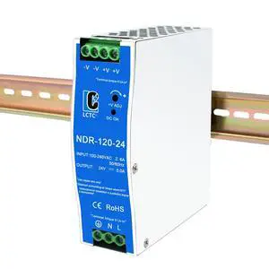 24Vdc Power Supply NDR 120W;Dual Output (Input:100-240VAC,Output:24VDC,50/60HZ) Power Supply Switch Switching Converter DC (24V 5A) 24Vdc Power Supply NDR 120W;Dual Output (Input:100-240VAC,Output:24VDC,50/60HZ) Power Supply Switch Switching Converter DC (24V 5A)