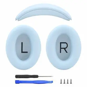 Earpads and Headband Cover Ear Muffs for Bose QC35 QC45 Headphones Accessories with Protein Leather& Memory Foam (Sky Blue) Earpads and Headband Cover Ear Muffs for Bose QC35 QC45 Headphones Accessories with Protein Leather& Memory Foam (Sky Blue)