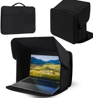 4-in-1 Laptop Sun Shade Hood,Screen Privacy Cover Sun, Anti-Glare, Heat & Contrast Protection,Fits 13-17" Laptops, Freestanding with Pocket,Fits Working Outside,Travel, Beach 4-in-1 Laptop Sun Shade Hood,Screen Privacy Cover Sun, Anti-Glare, Heat & Contrast Protection,Fits 13-17" Laptops, Freestanding with Pocket,Fits Working Outside,Travel, Beach