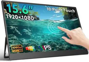 Portable Monitor Touchscreen 15.6'' FHD 1080P USB-C HDMI Ultra-Slim Gaming Display, Built-in Stand Speakers HDR IPS,for Laptop PC Mac Phone PS4/5 Travel Monitors (1080p Touchscreen, 15.6") Portable Monitor Touchscreen 15.6'' FHD 1080P USB-C HDMI Ultra-Slim Gaming Display, Built-in Stand Speakers HDR IPS,for Laptop PC Mac Phone PS4/5 Travel Monitors (1080p Touchscreen, 15.6")