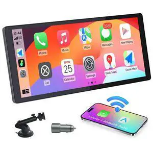 Wireless Carplay Screen for Car, 10.3'' Portable CarPlay & Android Auto Touchscreen, with 60Fps,1600 * 720 Ultra High Resolution, Support Steering Wheel Control Wireless Carplay Screen for Car, 10.3'' Portable CarPlay & Android Auto Touchscreen, with 60Fps,1600 * 720 Ultra High Resolution, Support Steering Wheel Control
