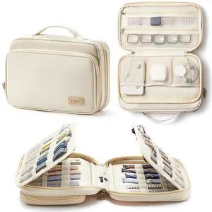 Watch Band Organizer Bag, 36-Slot Storage Case for Straps, Beige | Double-layer Travel Watch Band Holder in 420D Water-resistant Oxford for iWatch Straps, Spring Bars, Cables, and Accessories Watch Band Organizer Bag, 36-Slot Storage Case for Straps, Beige | Double-layer Travel Watch Band Holder in 420D Water-resistant Oxford for iWatch Straps, Spring Bars, Cables, and Accessories