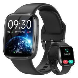 Smart Watch for Men/Women, 1.85" AMOLED Screen Fitness Tracker | for iPhone/Android/Samsung, Answer/Make Call, Heart Rate/Sleep/SpO2, 3ATM Waterproof, 120+ Sport Modes, AI Voice, Black Smart Watch for Men/Women, 1.85" AMOLED Screen Fitness Tracker | for iPhone/Android/Samsung, Answer/Make Call, Heart Rate/Sleep/SpO2, 3ATM Waterproof, 120+ Sport Modes, AI Voice, Black