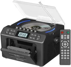 TR642 Boombox with CD and Cassette Player, Radio with CD Player | for Home/Gifts, 15H Long-Lasting, Wireless 5.3, LED Ambient Lighting, Dual-Speaker Stereo, Sleep Timer, AM/FM, Remote Control TR642 Boombox with CD and Cassette Player, Radio with CD Player | for Home/Gifts, 15H Long-Lasting, Wireless 5.3, LED Ambient Lighting, Dual-Speaker Stereo, Sleep Timer, AM/FM, Remote Control