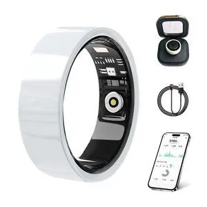 Smart Ring for Women Men Without Subscription Ceramic Design Health Tracking smart Ring for Sleep, Heart Rate, Stress & Activity Tracking (White, 9) Smart Ring for Women Men Without Subscription Ceramic Design Health Tracking smart Ring for Sleep, Heart Rate, Stress & Activity Tracking (White, 9)