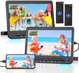 10" Dual Screen Car DVD Player Plays Same or Different Movies | Headrest Mount for Travel & Home, Support USB/CD/DVD, Play Same or Different Movies, Last Memory 10" Dual Screen Car DVD Player Plays Same or Different Movies | Headrest Mount for Travel & Home, Support USB/CD/DVD, Play Same or Different Movies, Last Memory