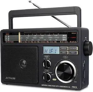 TR618 AM FM Radio Plug in Wall, Portable Shortwave Radios (Black) | for Home, Kitchen,Drive in,SD/Micro SD, USB Flash Drive, Best Reception TR618 AM FM Radio Plug in Wall, Portable Shortwave Radios (Black) | for Home, Kitchen,Drive in,SD/Micro SD, USB Flash Drive, Best Reception