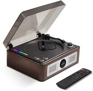 Y11 Retro CD Player for Home, Bluetooth Portable Player Speakers | Retro wooden CD Player,Rechargeable Portable,Dual HiFi Speakers, USB/AUX Input, RGB Light,Music Lover Y11 Retro CD Player for Home, Bluetooth Portable Player Speakers | Retro wooden CD Player,Rechargeable Portable,Dual HiFi Speakers, USB/AUX Input, RGB Light,Music Lover