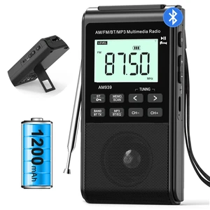 Bluetooth Radio with AM FM Earphone Output & Bluetooth Speaker Mode Rechargeable Battery With Best Reception,5W Big Speaker,LCD Screen,Earphone Jack,Support SD Card and USB for Jogging Bluetooth Radio with AM FM Earphone Output & Bluetooth Speaker Mode Rechargeable Battery With Best Reception,5W Big Speaker,LCD Screen,Earphone Jack,Support SD Card and USB for Jogging