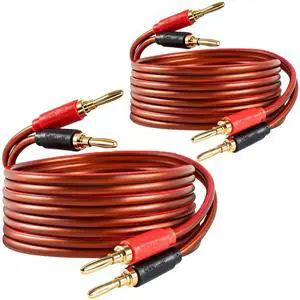 Speaker Wire with Banana Plugs,14 Gauge Speaker Cables, Oxygen-Free Copper(OFC)2 Pack/6.6Feet Speaker Wire with Banana Plugs,14 Gauge Speaker Cables, Oxygen-Free Copper(OFC)2 Pack/6.6Feet