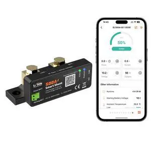 500A Bluetooth Battery Shunt, Compatible with 8V120V Lead Acid, LFP, Lithium, AGM Batteries, SOC, Alarm Alerts, History Records, App Monitoring, Ideal for RV/Marine/Off-Grid 500A Bluetooth Battery Shunt, Compatible with 8V120V Lead Acid, LFP, Lithium, AGM Batteries, SOC, Alarm Alerts, History Records, App Monitoring, Ideal for RV/Marine/Off-Grid