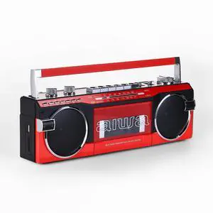 Streetjam Retro Boombox Cassette Player & Recorder, Bluetooth 5.3 Wireless Speaker, FM/AM Radio, USB/SD MP3, AUX, Portable Handle (Red/Black) Streetjam Retro Boombox Cassette Player & Recorder, Bluetooth 5.3 Wireless Speaker, FM/AM Radio, USB/SD MP3, AUX, Portable Handle (Red/Black)