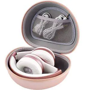 Hard Headphone Case for Beats Solo 4 3 2 & Studio Pro | Extra-Large Protective Shell for Foldable On-Ear Headsets, Storage for Students, Commuters, Home and Travel - Rose Gold Hard Headphone Case for Beats Solo 4 3 2 & Studio Pro | Extra-Large Protective Shell for Foldable On-Ear Headsets, Storage for Students, Commuters, Home and Travel - Rose Gold