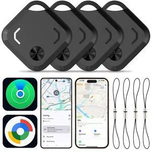 Dual-System Bluetooth Tracker Tags for Android & iOS, 4 Pack | Works with Apple Find My or Google Find Hub, Dual-System Bluetooth Item Finder for Keys, Luggage, Backpacks and Wallets Dual-System Bluetooth Tracker Tags for Android & iOS, 4 Pack | Works with Apple Find My or Google Find Hub, Dual-System Bluetooth Item Finder for Keys, Luggage, Backpacks and Wallets