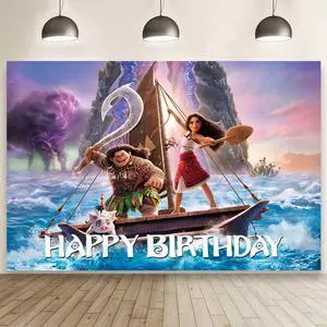 Wall Decor Backdrop for Moanana Birthday Decorations, Birthday Banner for Party Supplies (5x3ft) Wall Decor Backdrop for Moanana Birthday Decorations, Birthday Banner for Party Supplies (5x3ft)