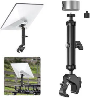 Starlink Mini Clamp Mount, Aluminum Starlink Mini Pole Mount Kit with 1/4"-20 & 3/8"-16 Thread & Clamp Bracket for 2026/2025 StarLink Mini, RV, Camper, Boat, Roof Rack, Balcony Starlink Mini Clamp Mount, Aluminum Starlink Mini Pole Mount Kit with 1/4"-20 & 3/8"-16 Thread & Clamp Bracket for 2026/2025 StarLink Mini, RV, Camper, Boat, Roof Rack, Balcony