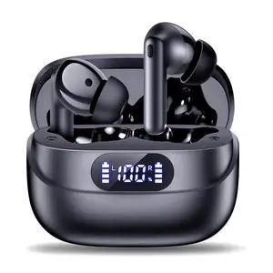 Wireless Earbuds, 42H Playtime Bluetooth 5.3 Headphones, HiFi Stereo Call Noise Cancelling Earbuds, IPX7 Waterproof Stereo in-Ear Earphones with LED Display for iOS Android (Black) Wireless Earbuds, 42H Playtime Bluetooth 5.3 Headphones, HiFi Stereo Call Noise Cancelling Earbuds, IPX7 Waterproof Stereo in-Ear Earphones with LED Display for iOS Android (Black)